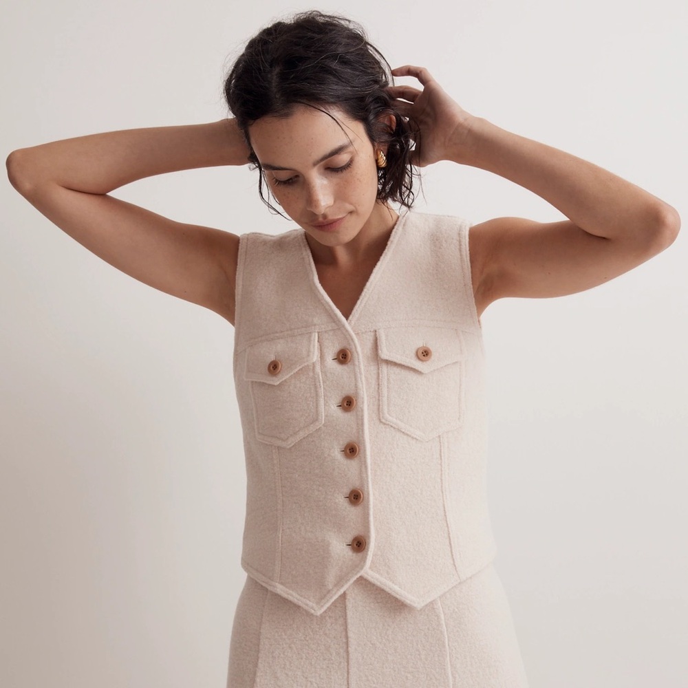 Madewell Boiled Wool Bouclé Vest Women’s Size 6 Medium